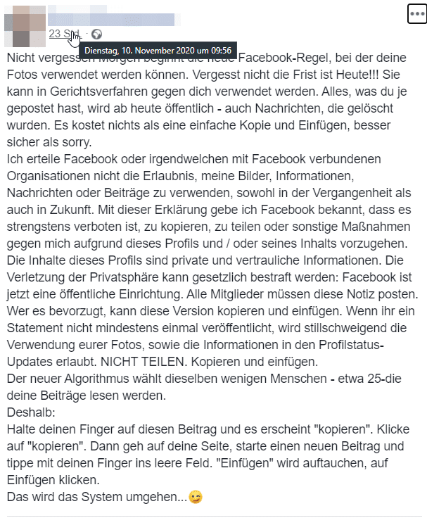 Es gibt keine neue Facebook-Regel! – mimikama.org