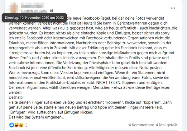 Es gibt keine neue Facebook-Regel! – mimikama.org