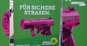 Nein, die Grünen fordern nicht Entwaffnung der Polizei auf Wahlplakaten