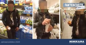 Jahresrückblick 2020: Mann leckt Waren im Supermarkt ab (Video)