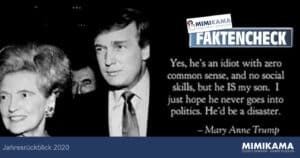Annual review 2020: The alleged quote from Donald Trump&#39;s mother