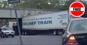 Foto von LKW „all aboard the Trump Train“ ist manipuliert