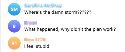 The storm stopped