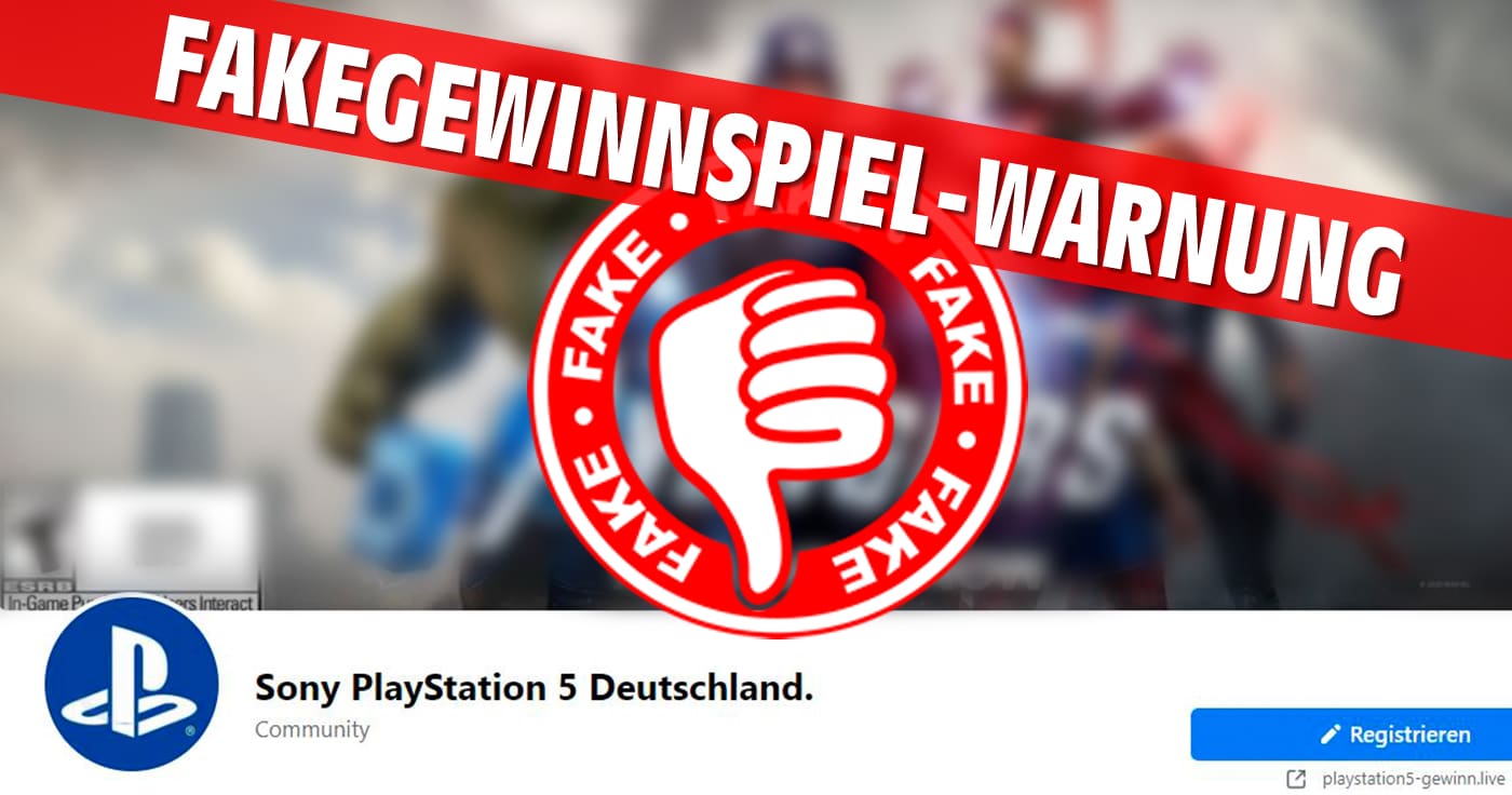 Facebook-Seite "Sony PlayStation 5 Deutschland." - Vorsicht vor Fake-Gewinnspielen!