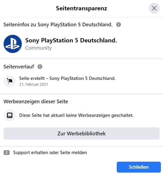 Sony PlayStation 5 Deutschland. - Seitentransparenz