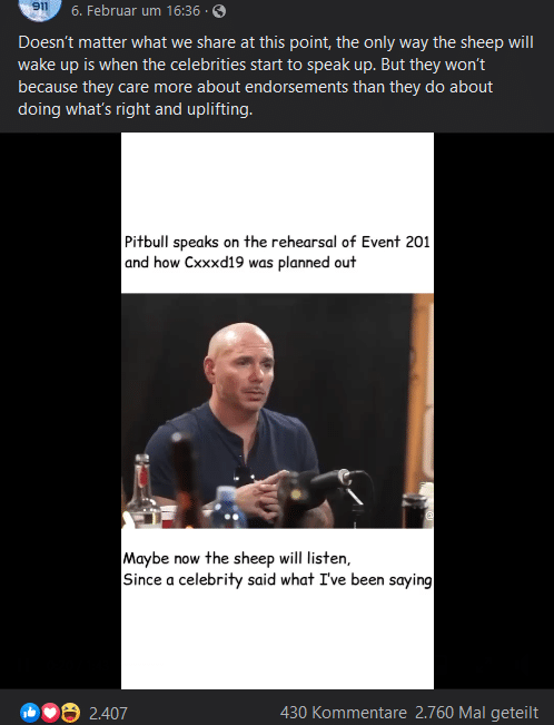 Pitbull: "COVID-19 war geplant"