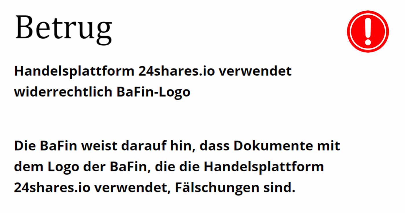 Laut der BaFin rufen Mitarbeiter von 24shares unaufgefordert deutsche Anleger an. Dabei geben sie fälschlicherweise an, sich auf Anforderung der Bundesanstalt zu melden.