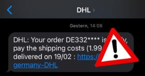 Mieser Phishing-Versuch mit gefälschter DHL-SMS!