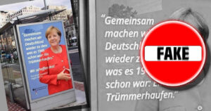 „Machen Deutschland zum Trümmerhaufen“ – Ein scheinbares Merkel-Plakat in… Washington??