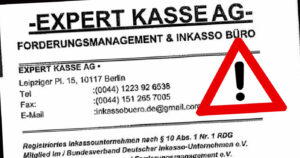 Inkasso-Schreiben von EXPERT KASSE AG verunsichert Verbraucher