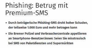 Phishing: Premium SMS scam