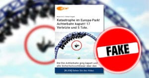 Facebook phishing: There was no catastrophe in Europa-Park!