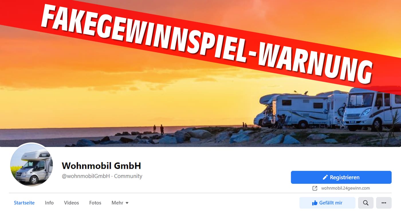 Wohnmobil GmbH: Fake-Gewinnspiel auf Facebook