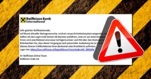 Phishing: Fraudulent email circulating in the name of Raiffeisenbank
