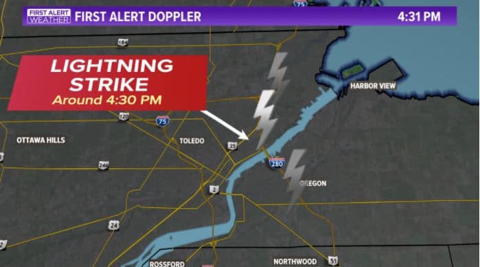 Wodurch wurde George Floyds Portrait auf einer Mauer zerstört? – mimikama.org Screenshot WTOL Doppler Radar / Snopes