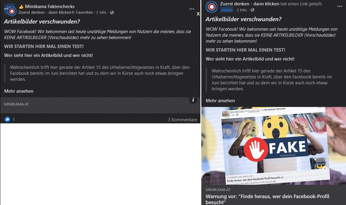 Facebook-Artikelbilder: Darum wird nur ein Link angezeigt, aber kein Vorschaubild mehr! – mimikama.org Facebook-Artikelbilder: Darum wird nur ein Link angezeigt, aber kein Vorschaubild mehr! – mimikama.org