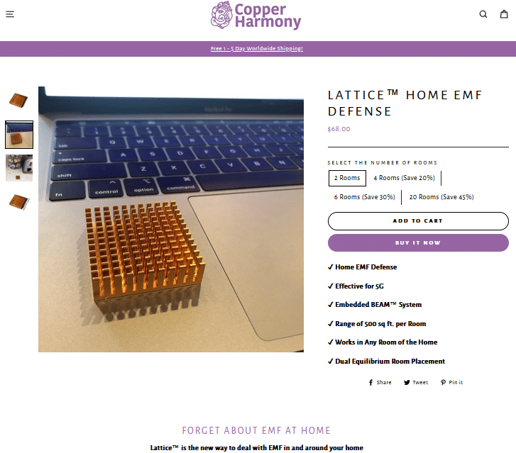 Das EMF-Abwehrgerät in dem Online-Shop