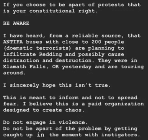 Interne Dokumente zeigen: US-Polizei jagte nicht-vorhandene Antifa-Busse – mimikama.org Die Behauptung in einer Instagram-Story