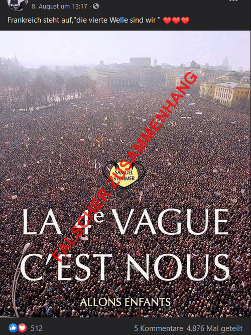 Eine angebliche Demonstration in Frankreich