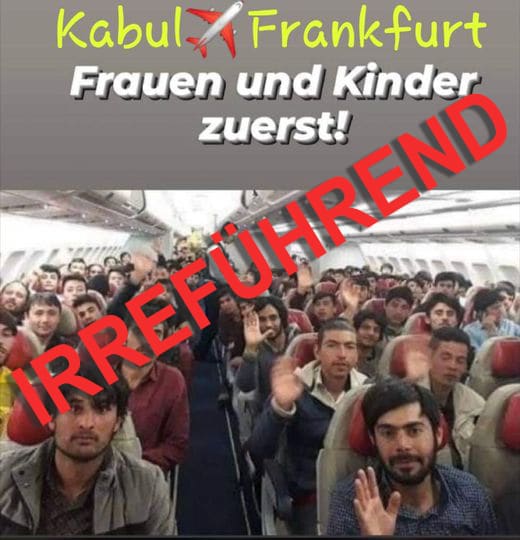 Kabul - Frankfurt: Altes Foto in Verwendung! – mimikama.org Screenshot Facebook