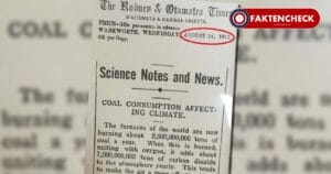 Kein Fake: Bereits 1912 wurde vor einem menschengemachten Klimawandel gewarnt