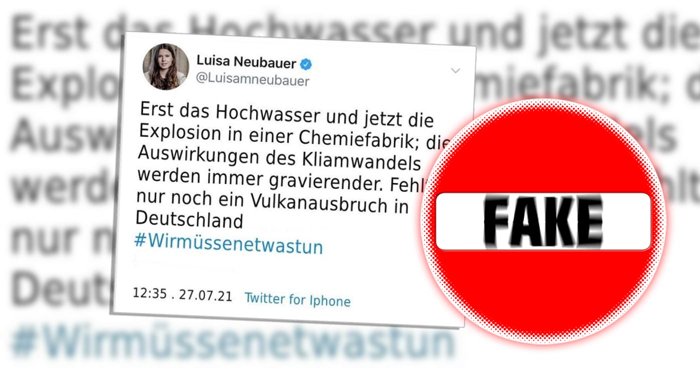 Tweet von Luisa Neubauer über den Klimawandel ist eine Fälschung!