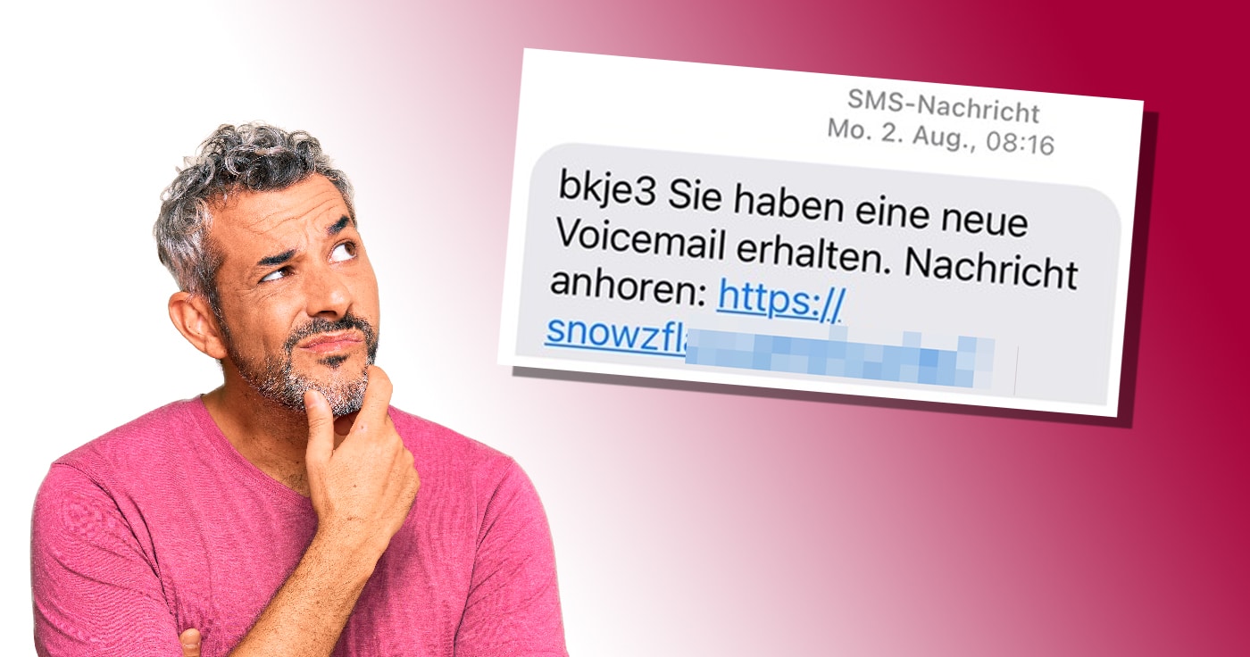 Erneute Warnung vor SMS-Nachrichten mit dem Text "Neue Voicemail"!