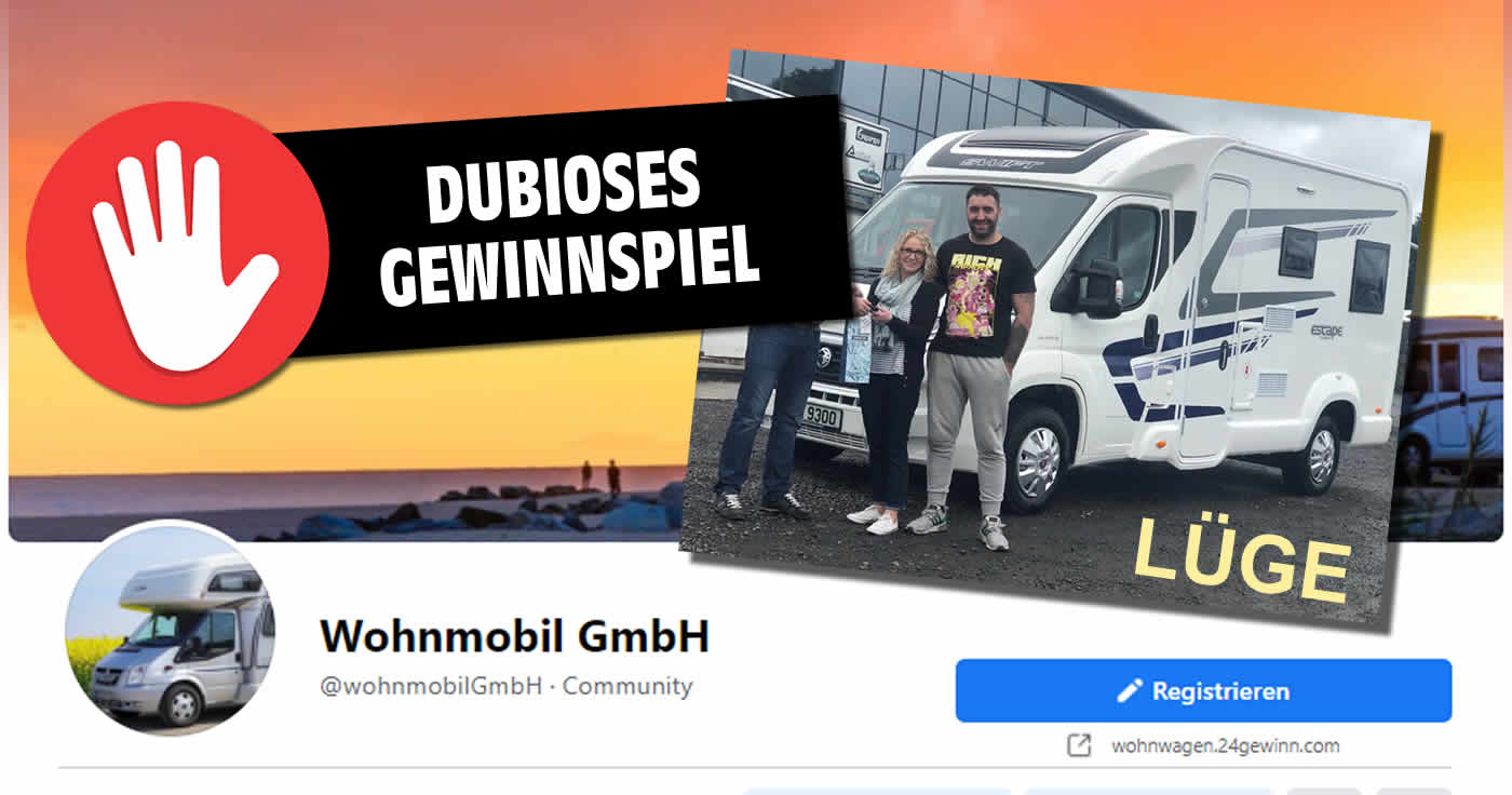 Die Wohnmobil GmbH: Fake-Gewinnspiel auf Facebook