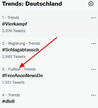 Menschen, die nur Hass in sich tragen, können keine Freunde haben. Anonymous, Hildmann, Twitter und Pornos! – mimikama.org Screenshot Twitter Trends