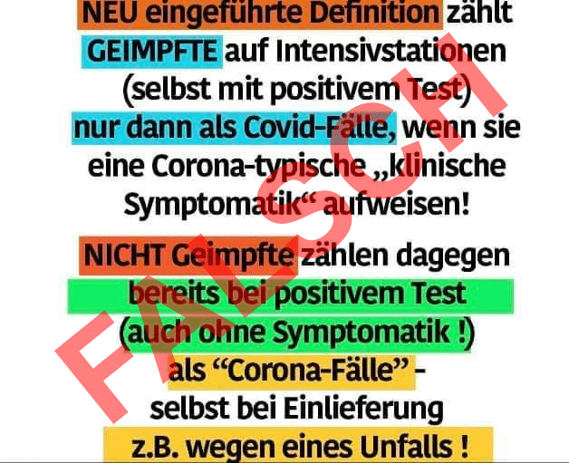 Es gibt keine neue Definition für die Erfassung von geimpften und ungeimpften Corona-Fällen! – mimikama.org Die Falschbehauptung über Corona-Fälle