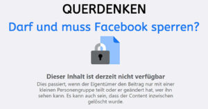 Sperre von Querdenker-Konten: Darf Facebook sperren?