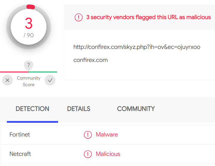 Ergebnis "Virustotal" (Quelle)