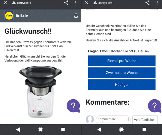 Auf einmal haben wir bei Lidl gewonnen?