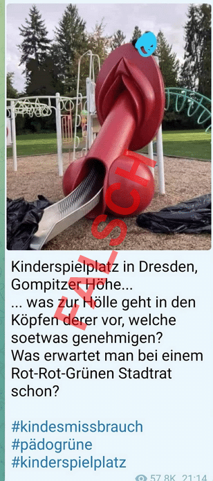 Die angebliche Rutsche in Dresden