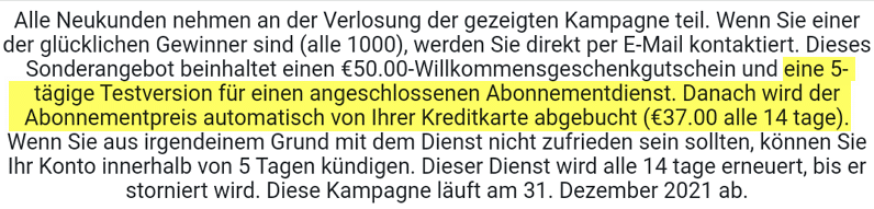 Es wird ein Abo abgeschlossen!