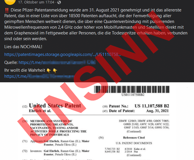 Facebook-Beitrag über das Patent