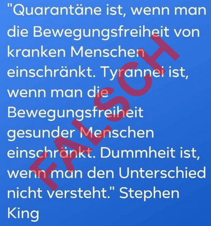 Kein Zitat von Stephen King
