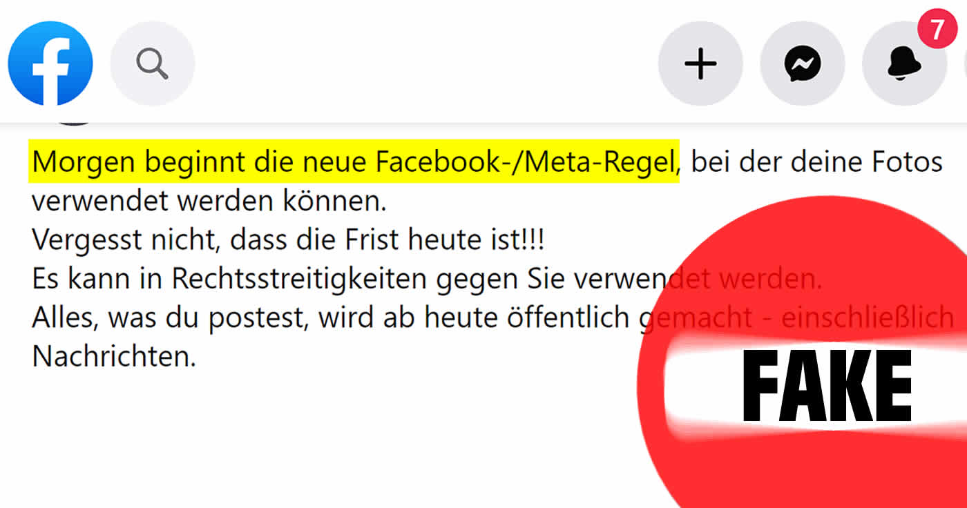 Nein, es gibt keine neue Facebook/Meta-Regel!