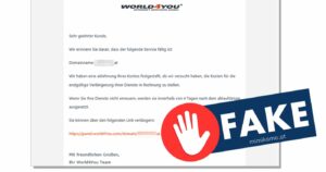 Fake emails from World4You circulating