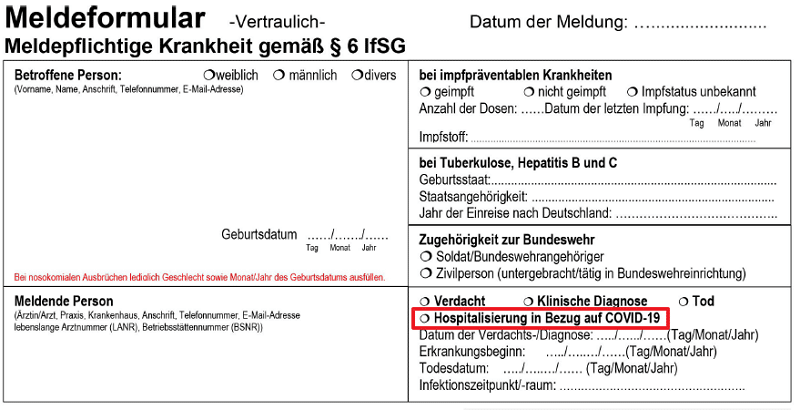 Das Meldeformular