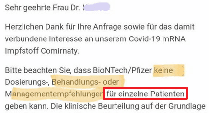 Keine Empfehlungen für einzelne Patienten