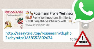 WhatsApp-Warnung: Achtung vor „Rossmann Frohe Weihnachten!“