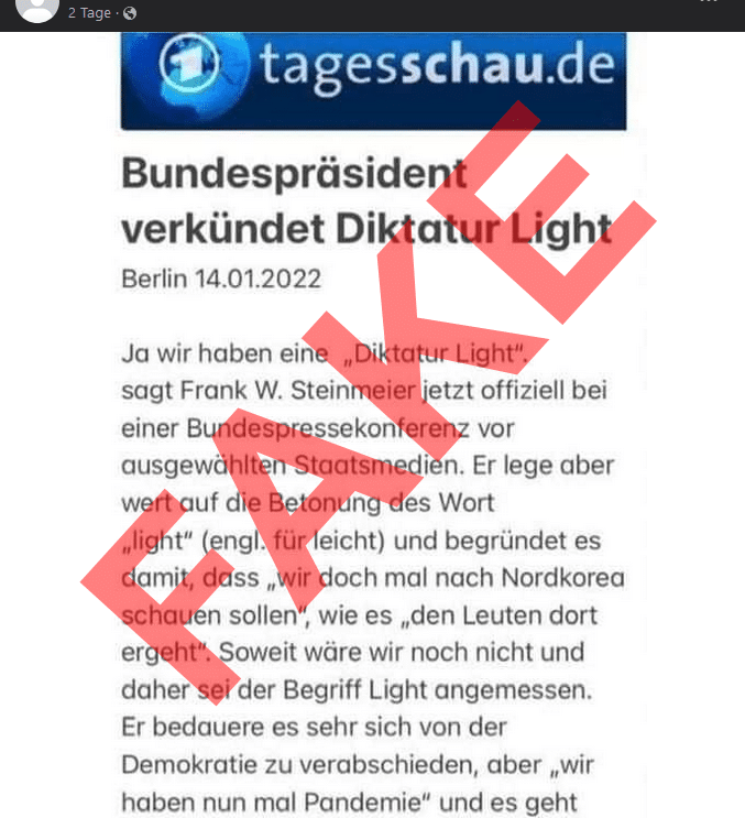 Steinmeier soll Diktatur Light verkündet haben