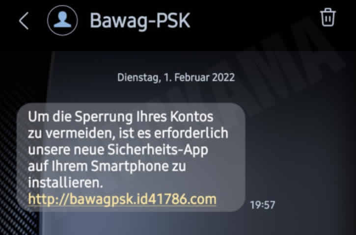 Fake: Bawag-SMS „Ihr Konto wurde gesperrt! Sie müssen es innerhalb von 24 Stunden bestätigen..."