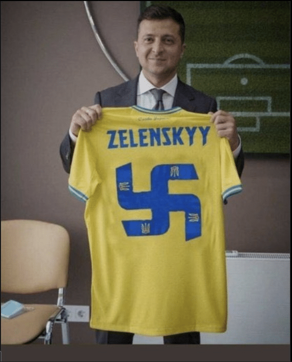 Fälschung: Selenskyj zeigt Fußballtrikot mit Hakenkreuz