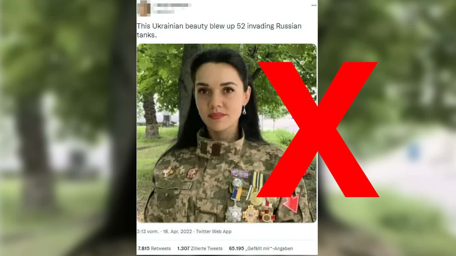 Nein, diese Frau zerstörte eher nicht 52 russische Panzer