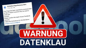 Warnung vor der Übernahme von Facebook Account