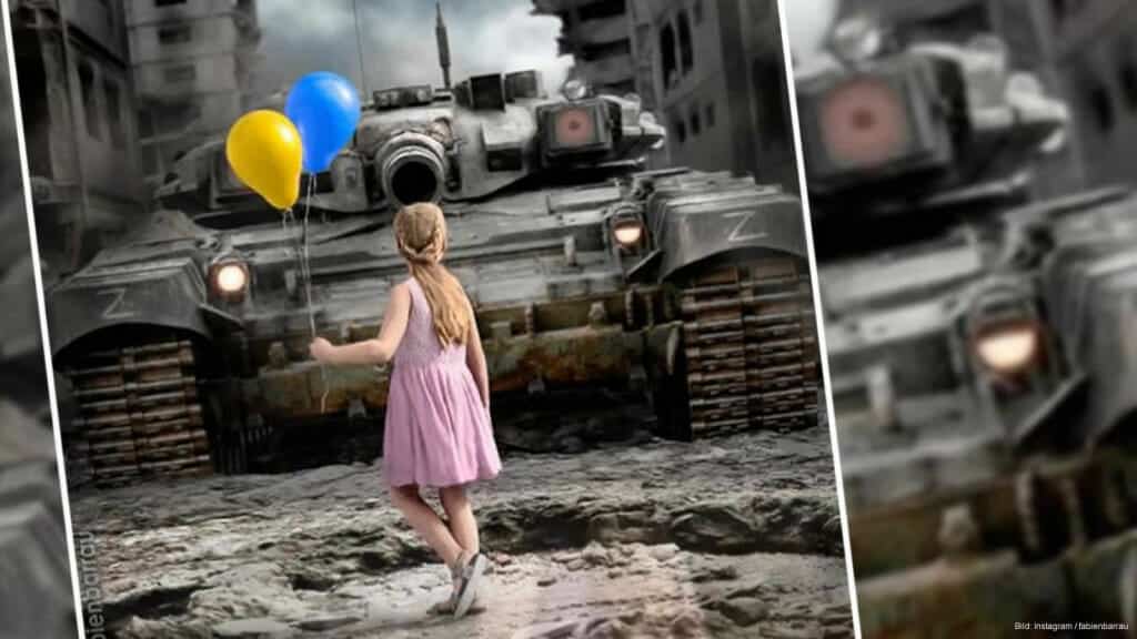 Das Mädchen und der Panzer: ein interessantes Artwork von Fabien Barrau