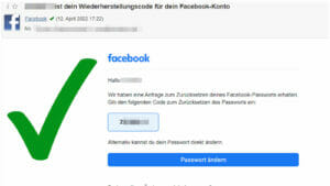 Facebook-Mail: neues Facebook-Passwort angefordert, obwohl man dies nicht verlangt hat!