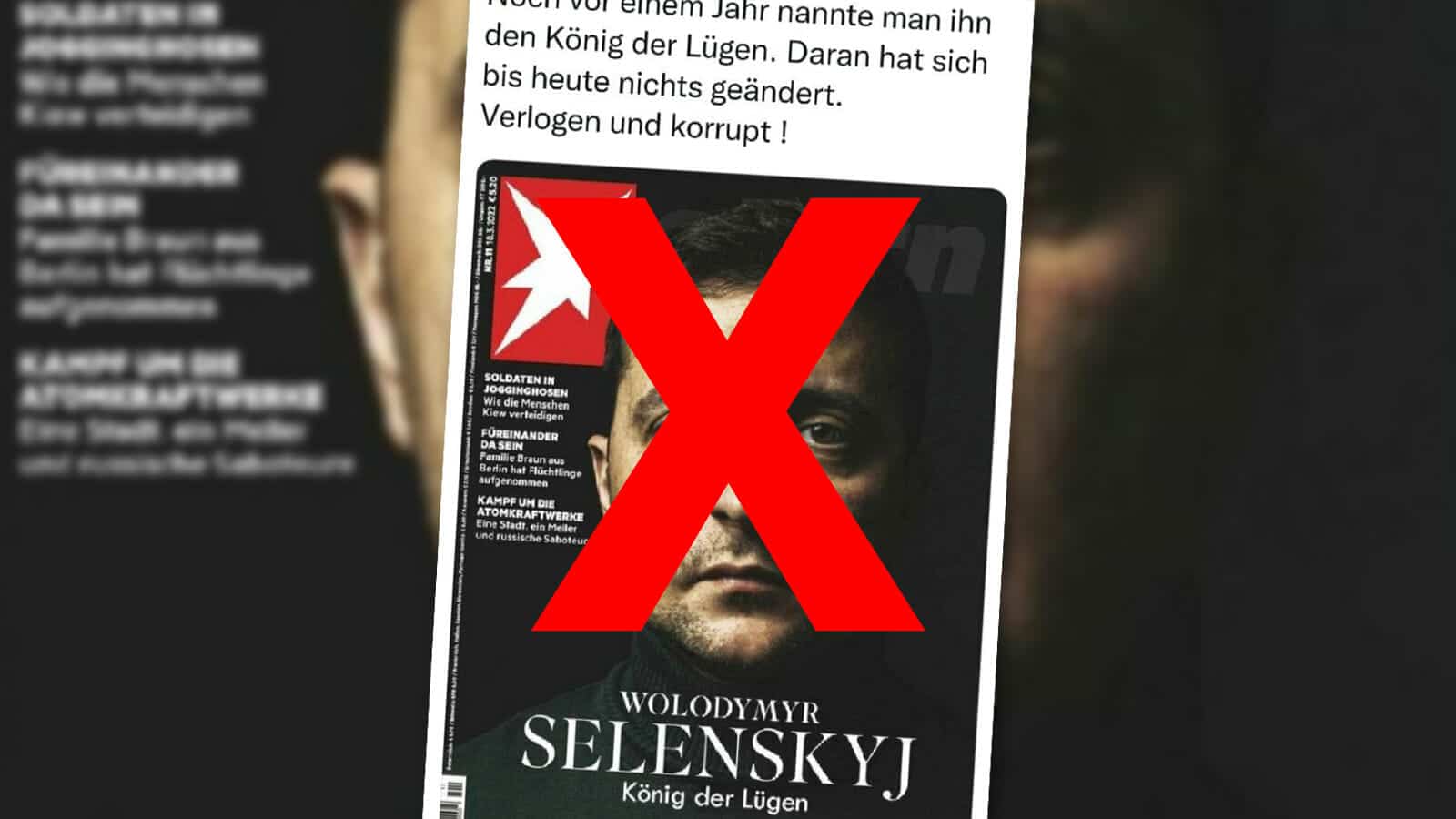Schlampiger Fake: Nein, der "Stern" nannte Selenskyj nicht "König der Lügen"